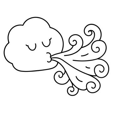 growth mindset lineart simple breathing cloud pattern calm mindfulness hand drawn black and white outline