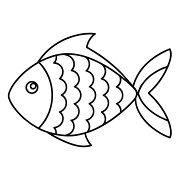 growth mindset lineart small fish growing into big fish sequence improve hand drawn black and white outline