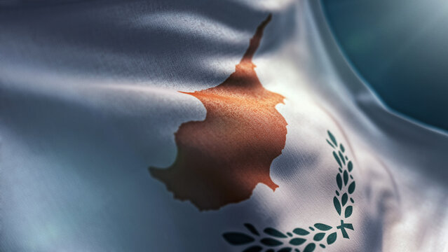 Beautiful waving Cyprus flag background. Patriotic Cyprus background