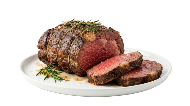 Roasted prime rib beef roast isolated on transparent background
