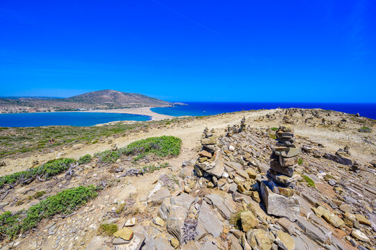 Scenic Landscape and Spectacular Coastline of Prasonisi Beach, Rhodes, Greece