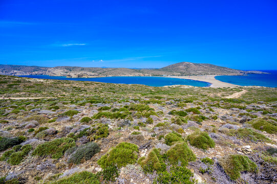 Scenic Landscape and Spectacular Coastline of Prasonisi Beach, Rhodes, Greece
