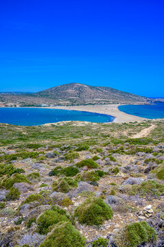 Scenic Landscape and Spectacular Coastline of Prasonisi Beach, Rhodes, Greece