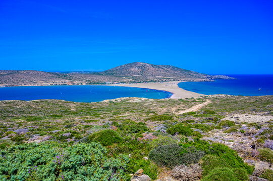 Scenic Landscape and Spectacular Coastline of Prasonisi Beach, Rhodes, Greece
