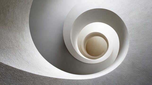 Minimalist Spiral Staircase Architectural Abstract