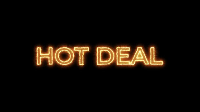Hot deal burning typography motion animation for retail marketing video