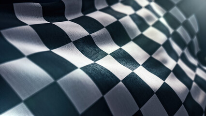 Fototapeta premium Waving racing finish flag in motion background