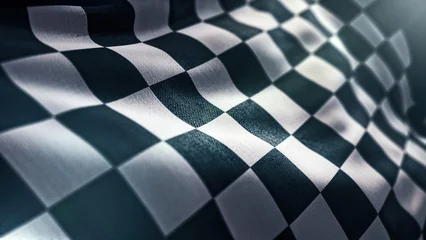 Fotobehang Formule 1 Waving racing finish flag in motion background  © 0livia