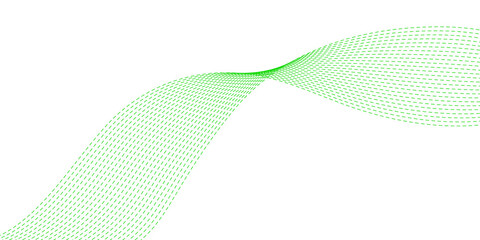 Fototapeta premium Minimalist green linear wave template on white