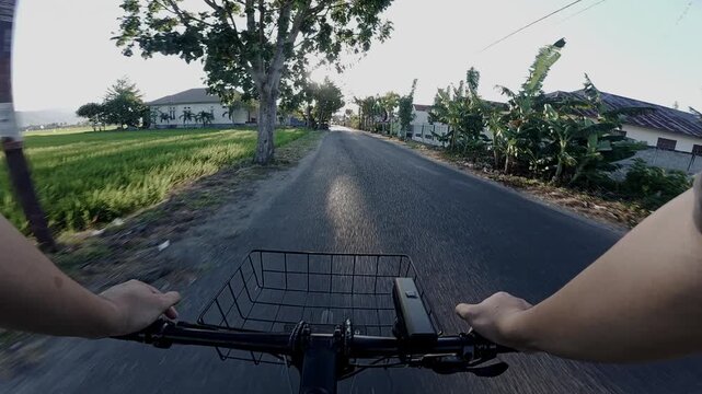 First Person View Cycling on Country Road