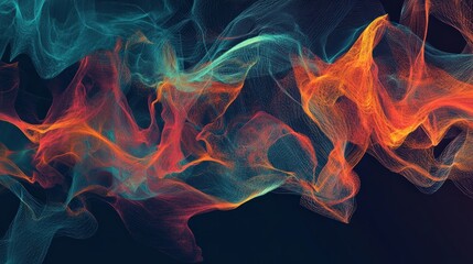 Obraz premium Abstract swirling digital art in vibrant hues.