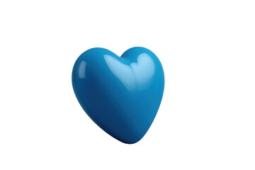 Fototapeta premium Glossy blue heart shape with reflective highlights