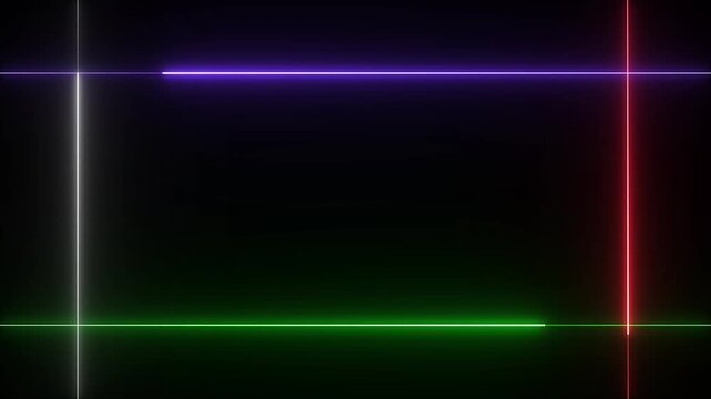 Neon line on black background 