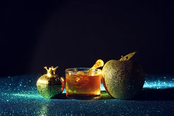 Rosh hashanah (jewish New Year holiday) concept. Traditional symbols © tomertu
