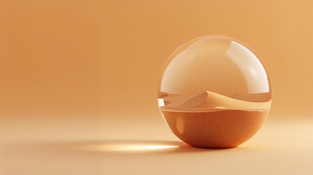 Desert Sand Dunes Enclosed in Glass Crystal Ball Miniature World Concept