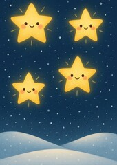 Fototapeta premium Cute stars night sky wallpaper