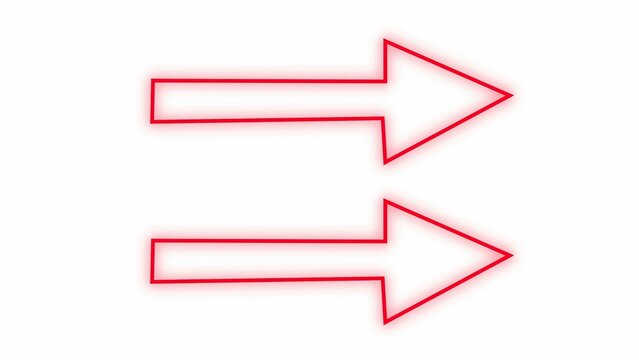Two simple red arrows pointing to the right side representing direction and navigation signs isolated graphic element for web design and digital interface usage