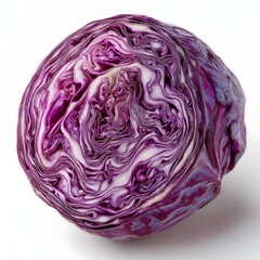 Obraz premium Fresh purple cabbage on a white background