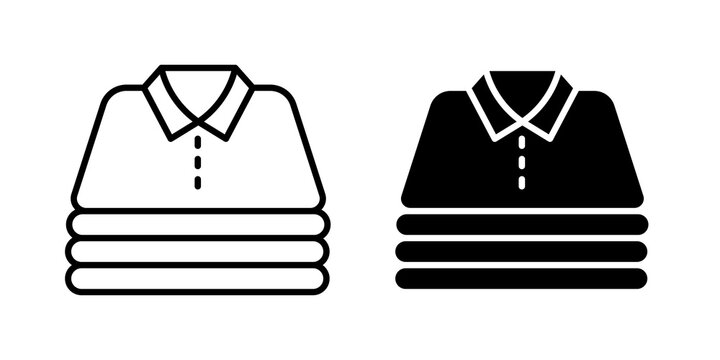 Stack of folded shirts icon editable drawings set. EPS10