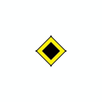 A brutalist diamond hazard block in yellow and black flips one hundred eighty degrees vertically pulsing scale gently before flipping back