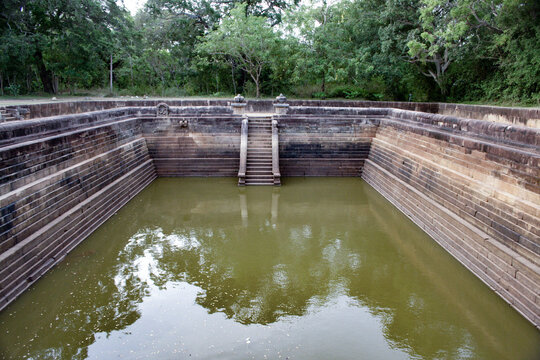 basin Kuttam Pokuna at the village of Anuradhapura, a historic bathing lake
