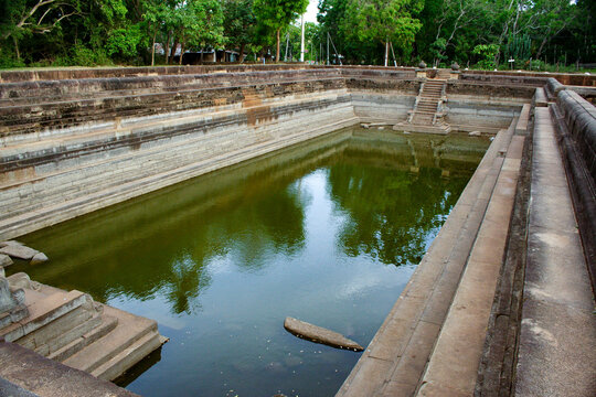 basin Kuttam Pokuna at the village of Anuradhapura, a historic bathing lake
