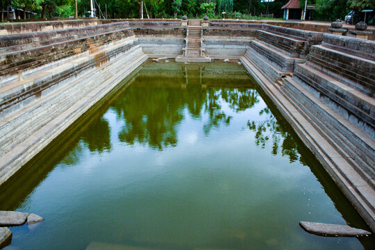 basin Kuttam Pokuna at the village of Anuradhapura, a historic bathing lake