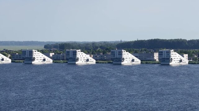 Netherland Holland Benelux Gooimeer Lake Huizen and Blaricum Village Sphinx Architecture Buildings Aerial Drone