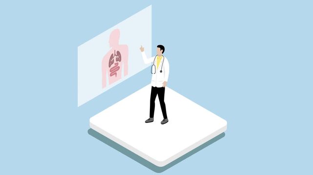 Isometric Male Doctor Presentation Animation Video 4K suitable for your project needs