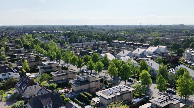 Netherland Holland Benelux Gooimeer Lake Huizen and Blaricum Village Homes Architecture Buildings Aerial Drone