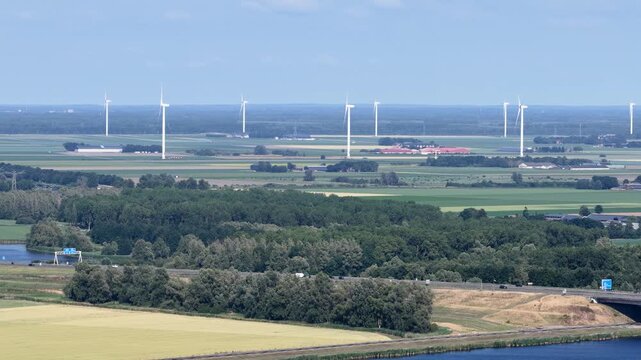 Netherland North Holland Almere City Gooimeer Lake Island Recreation Industrial Dutch Wetland Aerial Drone 4K