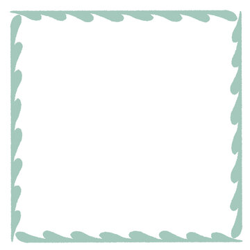 green wave square frame border