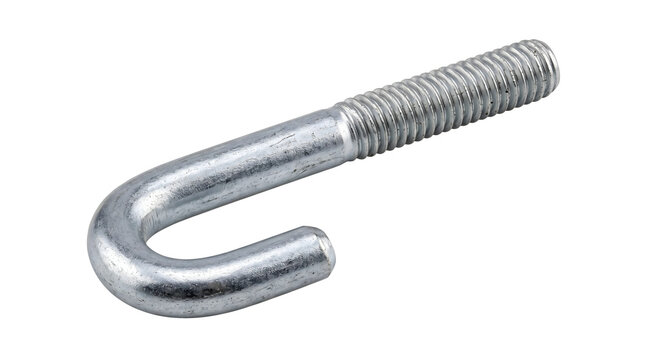 Silver metal hook screw with threaded end for hanging objects securely indoors.