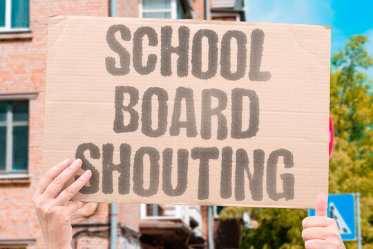 "School Board Shouting" Education meetings devolve into screaming matches. SCHOOL. BOARD. SHOUTING. TEXTBOOK. MEETINGS.