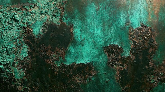 Turquoise Bronze Patina Oxidized Surface Texture