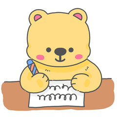 Fototapeta premium Cute Bear studying