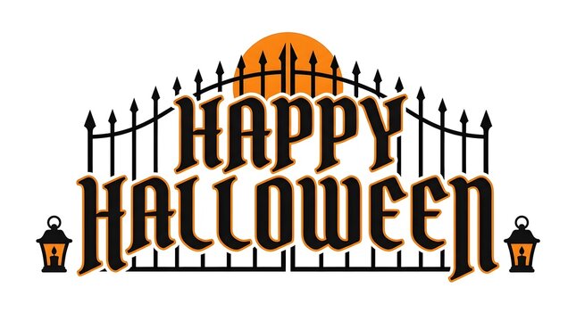 Celebrate the spooky season with a delightfully eerie happy halloween typographic design perfect for festive greetings and chillingly good decorations