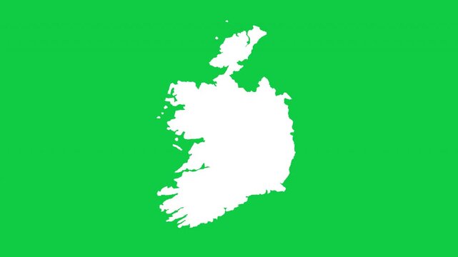 Ireland wiggle animation map loop green background
