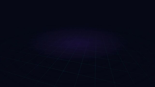 Abstract digital purple data grid layout on dark background
