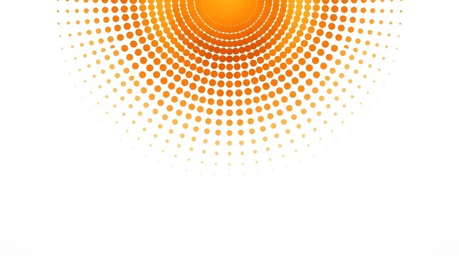 Orange halftone dot pattern gradient on white background