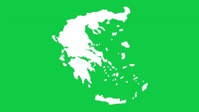 Greece wiggle animation map loop green background