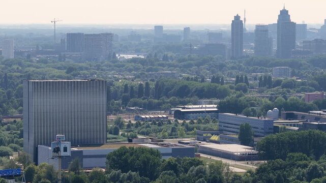 Netherland Holland Benelux Amsterdam Dutch City IJ Pampus Ijmeer Lake Rijn Kanal Aerial Drone View