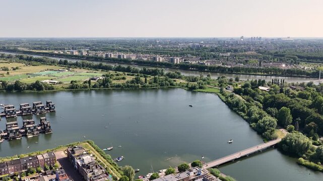 Netherland Holland Benelux Amsterdam Dutch City Ijburg IJ Pampus Ijmeer Lake Rijn Kanal Aerial Drone