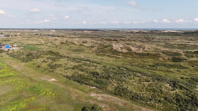 Netherland Benelux Terschelling Island Midsland West Hoornsebos Noordzee Beach and Dunes Wadden Schiereiland Dutch Wetland Aerial Drone