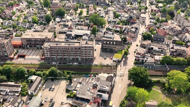Netherland Holland Benelux Hilversum City Media Park Dutch Architecture Homes Roads Buildings Aerial Drone