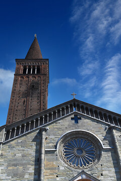 bell tower of the Cathedral of Piacenza (Cathedral of Santa Maria Assunta and Santa Giustina), one of the greatest examples of Romanesque architecture in Italy, located in the historic center of Piace