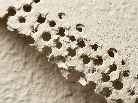 Close up view of wasp nest with multiple hexagonal cells