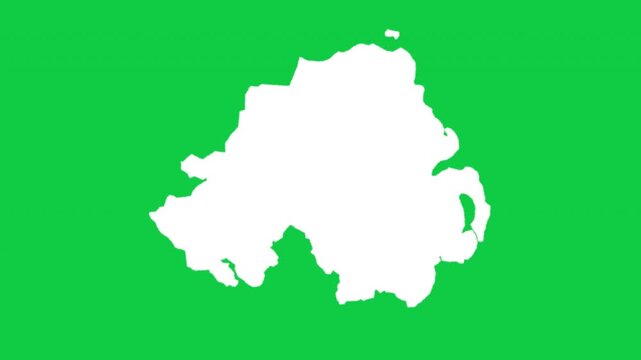 Northern Island wiggle animation map loop green background