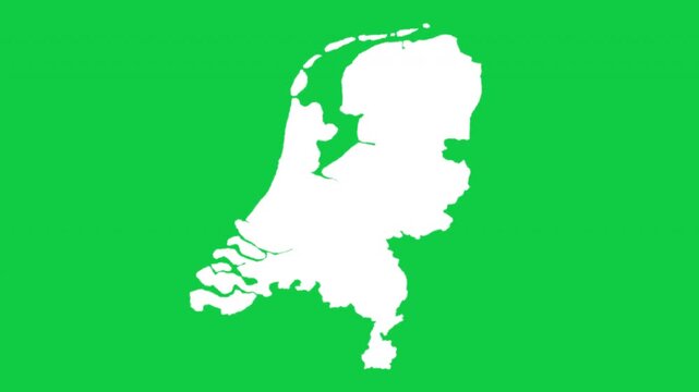 Netherlands wiggle animation map loop green background