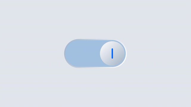 Minimalist Toggle Switch Animation Turning On and Off for Modern Digital User Interface Design